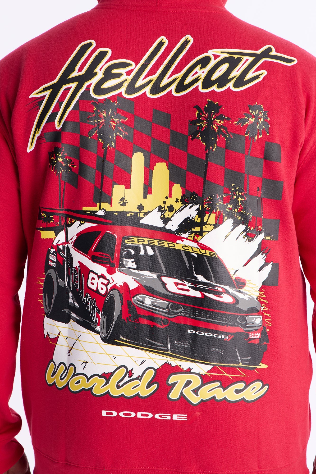 Dodge Hellcat Wild Race Zip Up Hoodie - Red