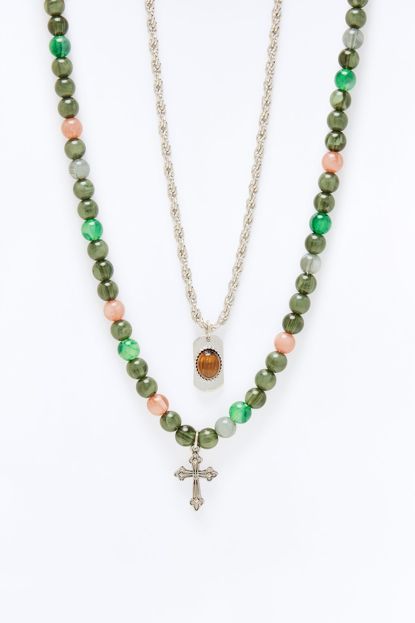 Blessed Chain Necklace Set - Silver