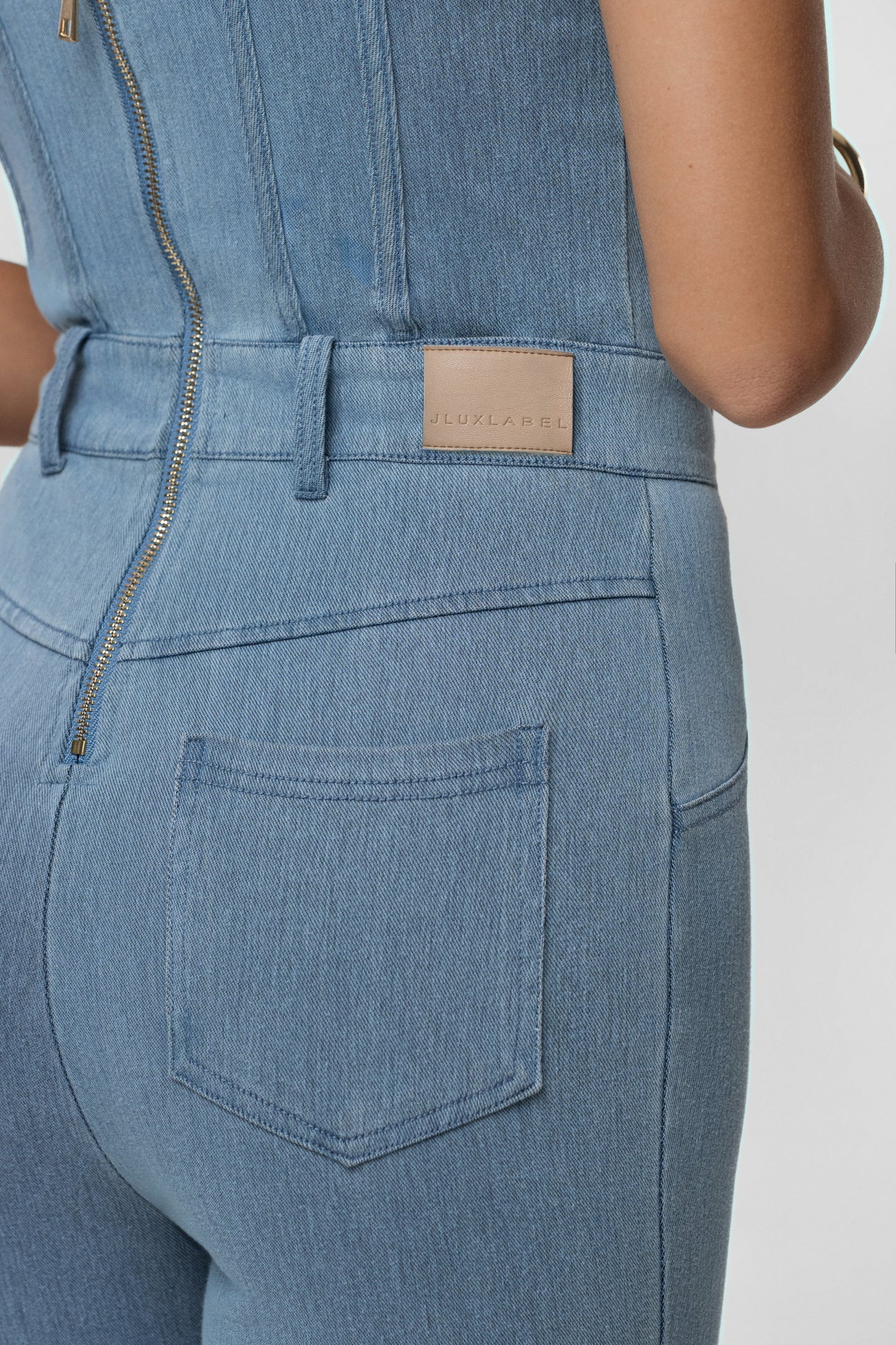 Medium Wash Denim Diya Bustier Jumpsuit