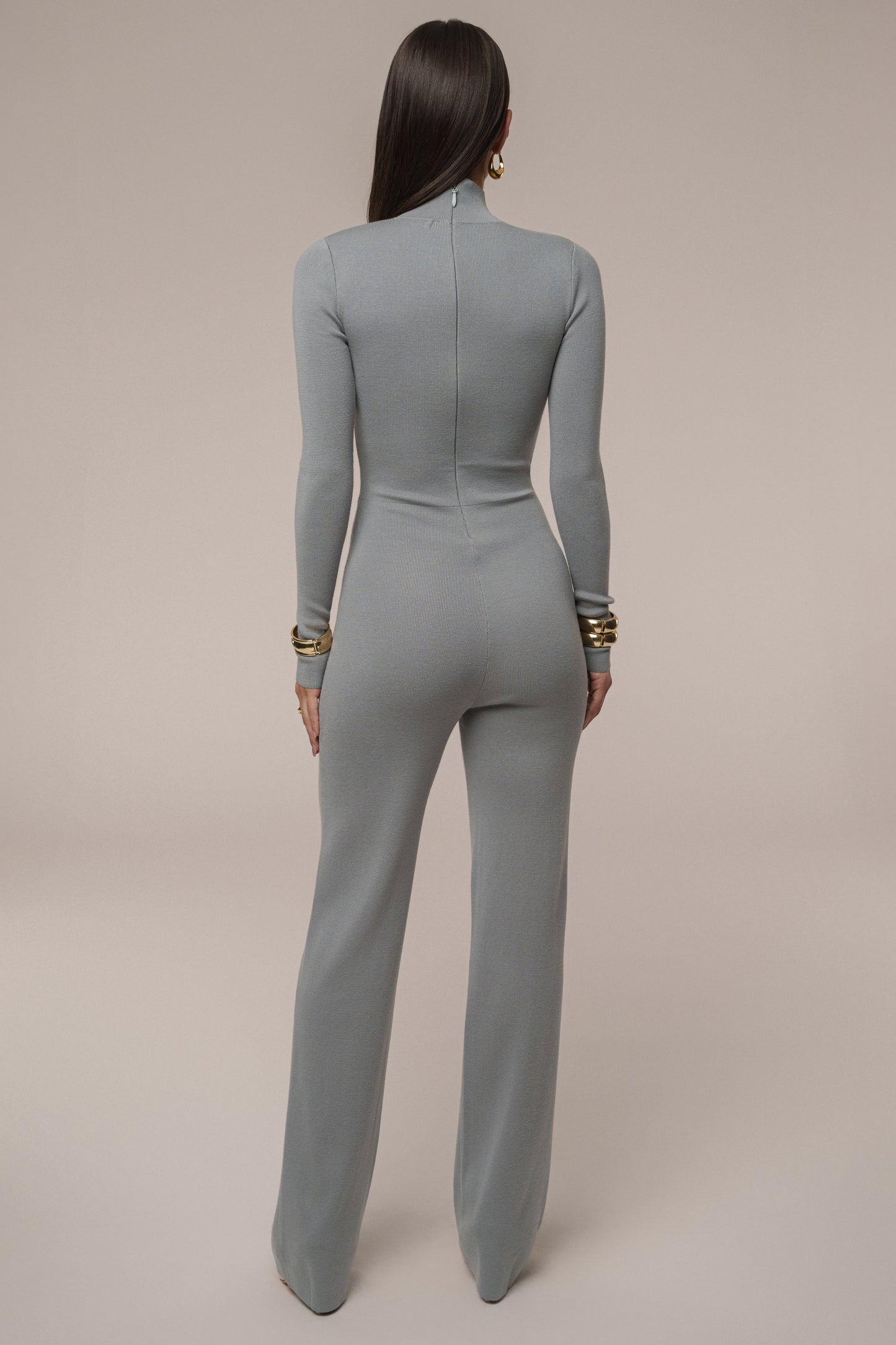 Grey Noel Sweater Knit Jumpsuit