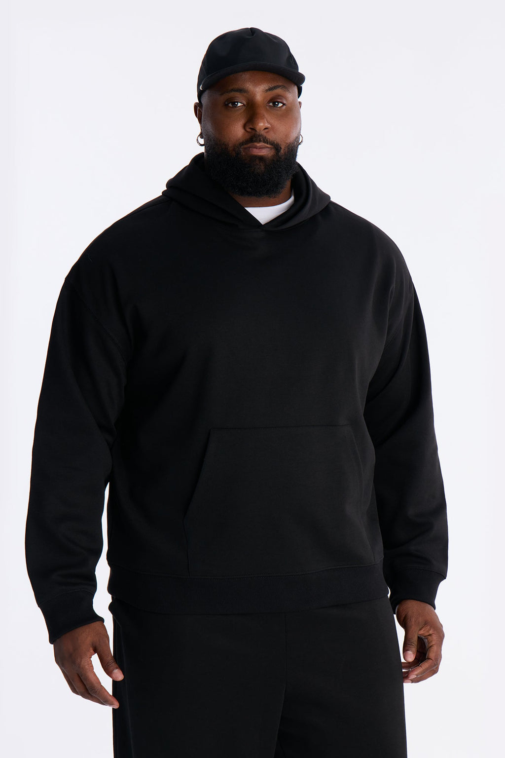 Structured Fleece Hoodie - Black