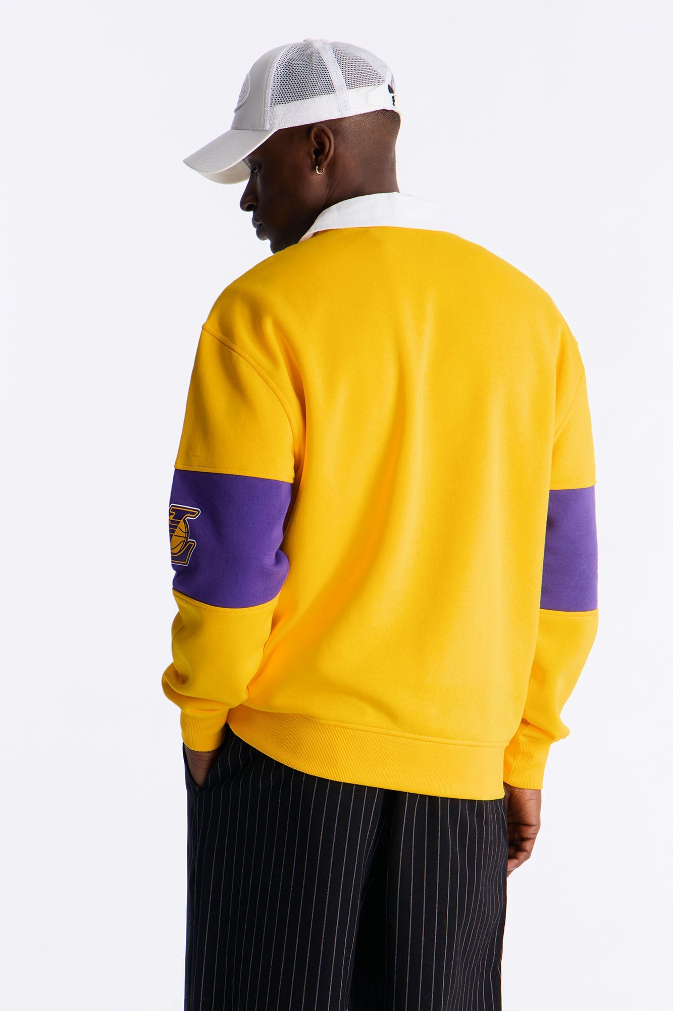 Lakers Long Sleeve Fleece Polo - Yellow