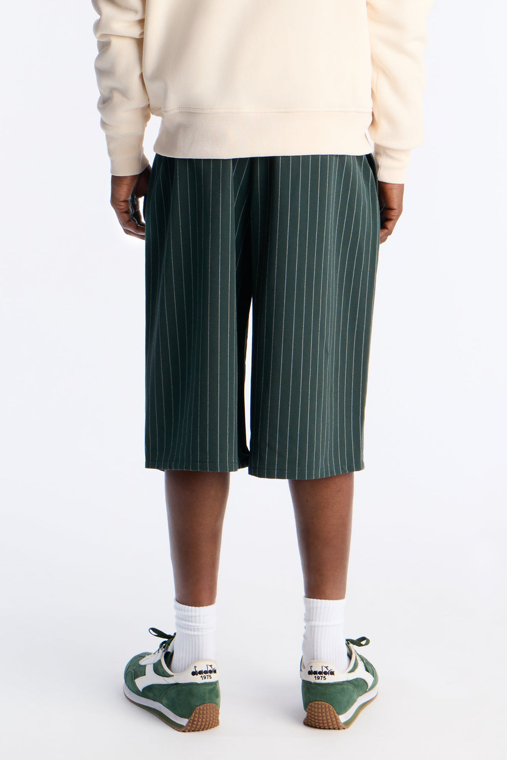 Baggy Straight Striped Soho Refined Short - Hunter Green