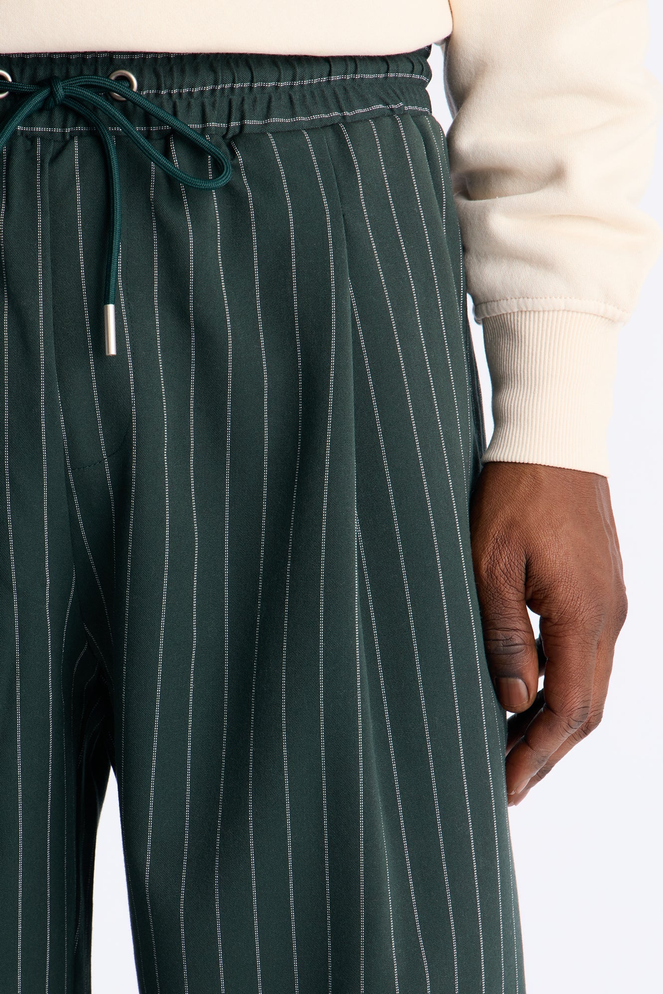 Baggy Straight Striped Soho Refined Short - Hunter Green