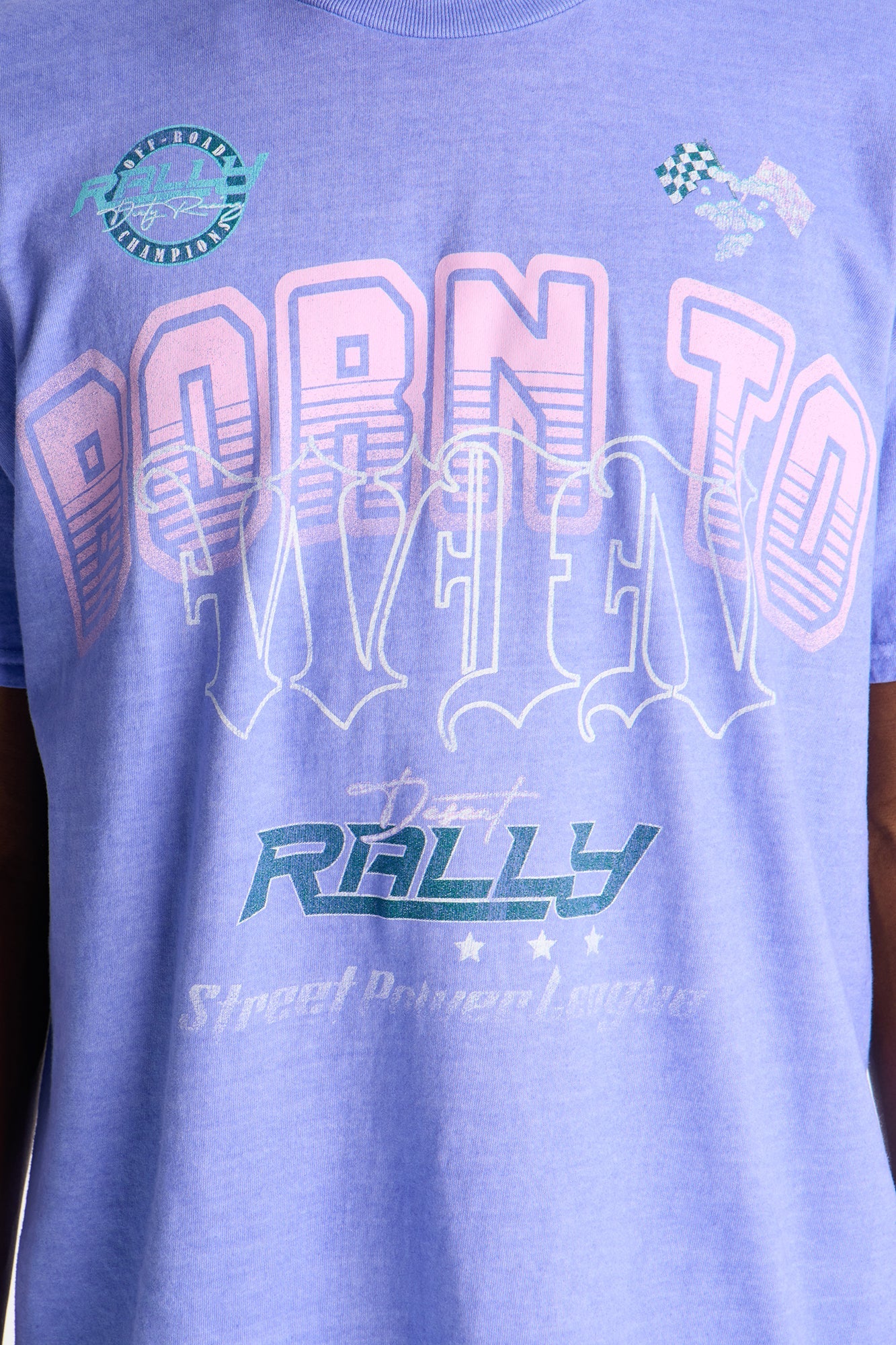 Born To Win Oversized Short Sleeve Tee - Purple