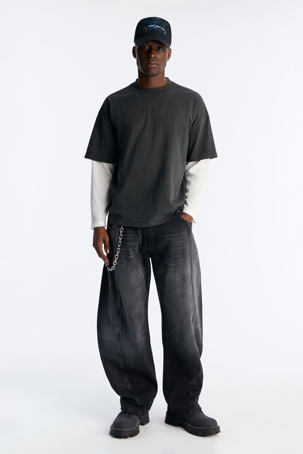 Barrel Led On Panel Jean - Black Wash