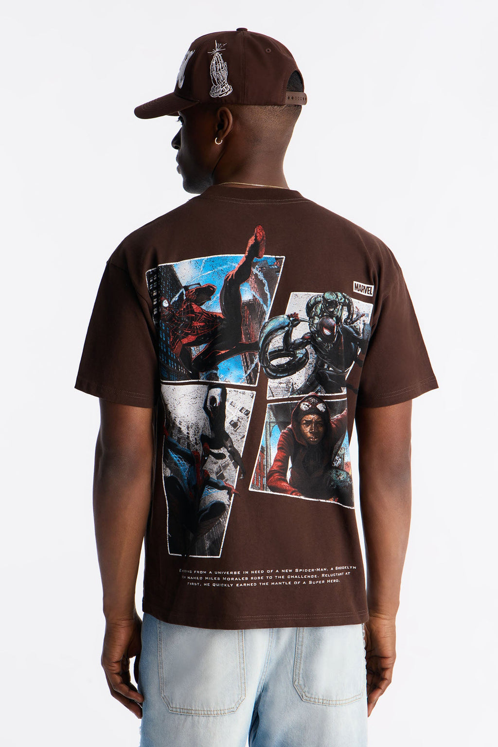 Boxy Spider Man Be Yourself Short Sleeve Tee - Brown