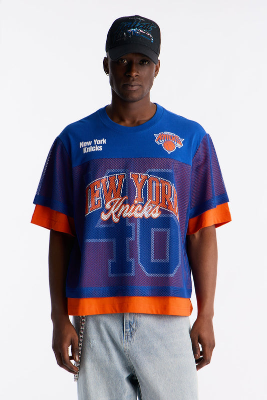 Knicks Lay Up Jersey Mesh Top - Royal