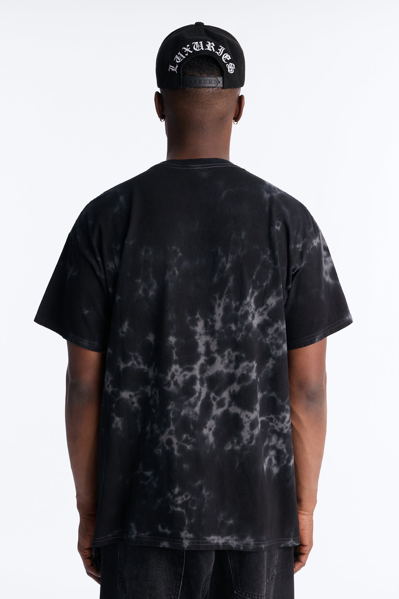 Faith Tye Dye Oversized Short Sleeve Tee - Black