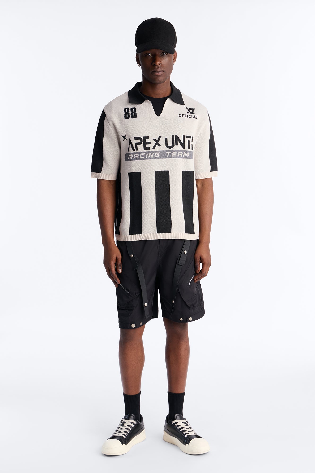 Apex United Johnny Collar Knit Top - Black/combo