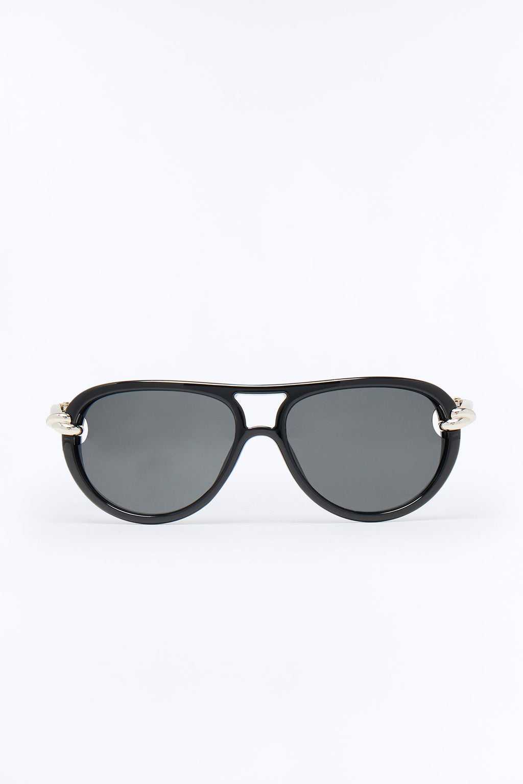 Retro Appeal Aviator Sunglasses - Black/Silver