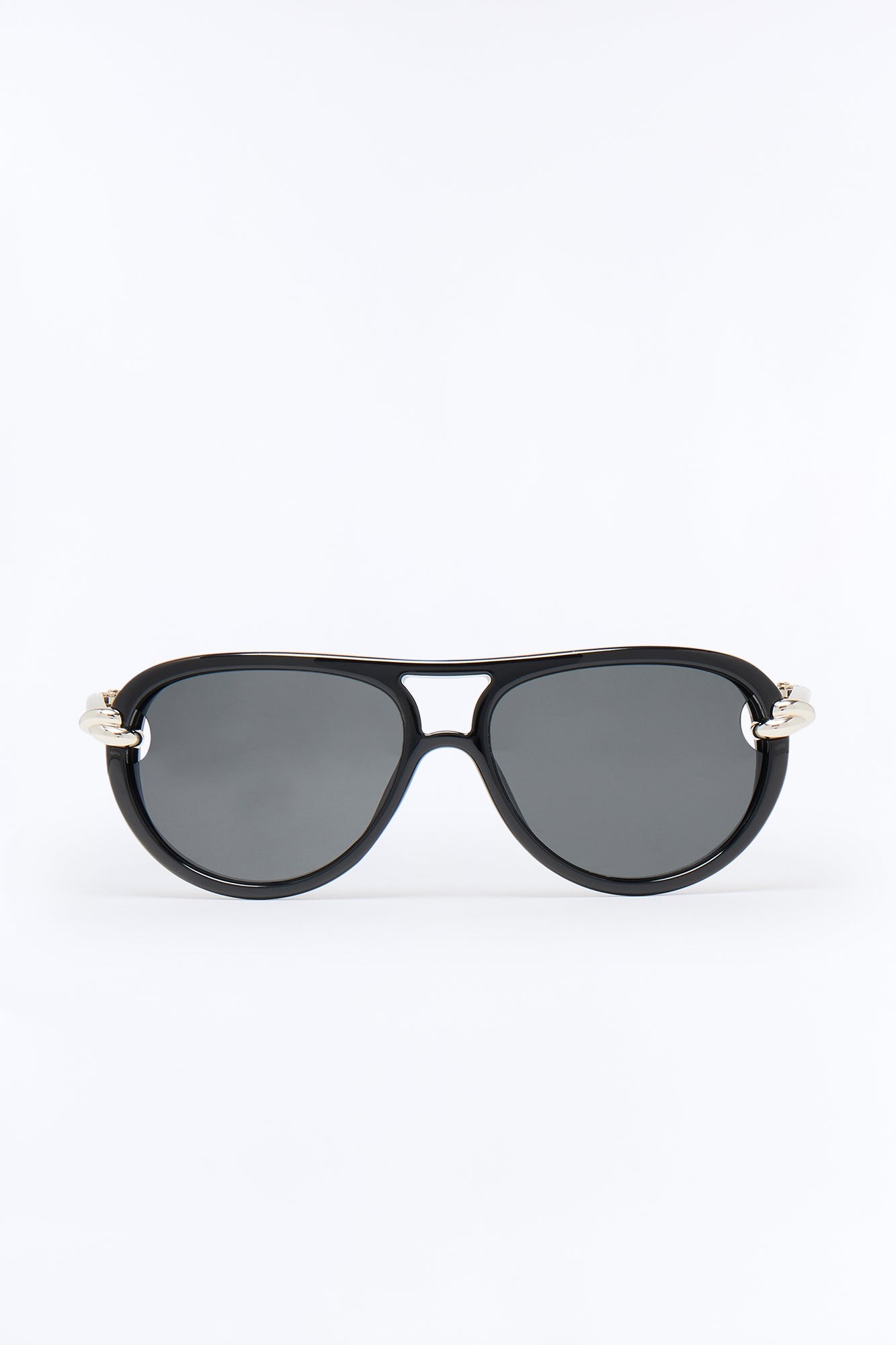 Retro Appeal Aviator Sunglasses - Black/Silver