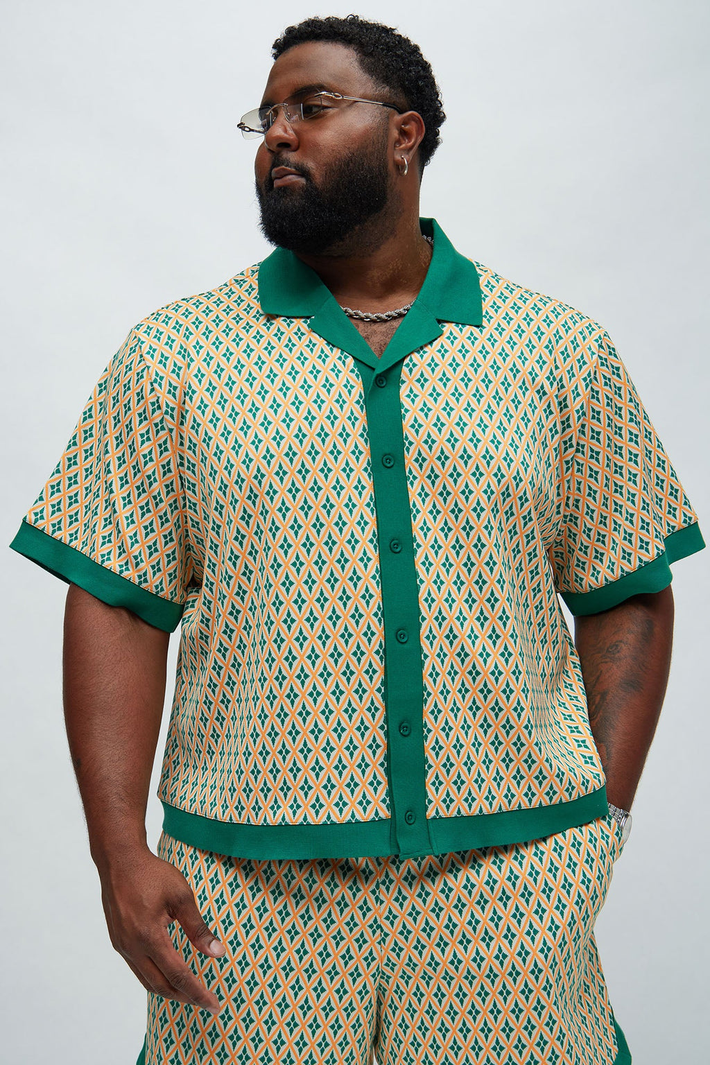 Rushmore Knit Shirt - Green/combo