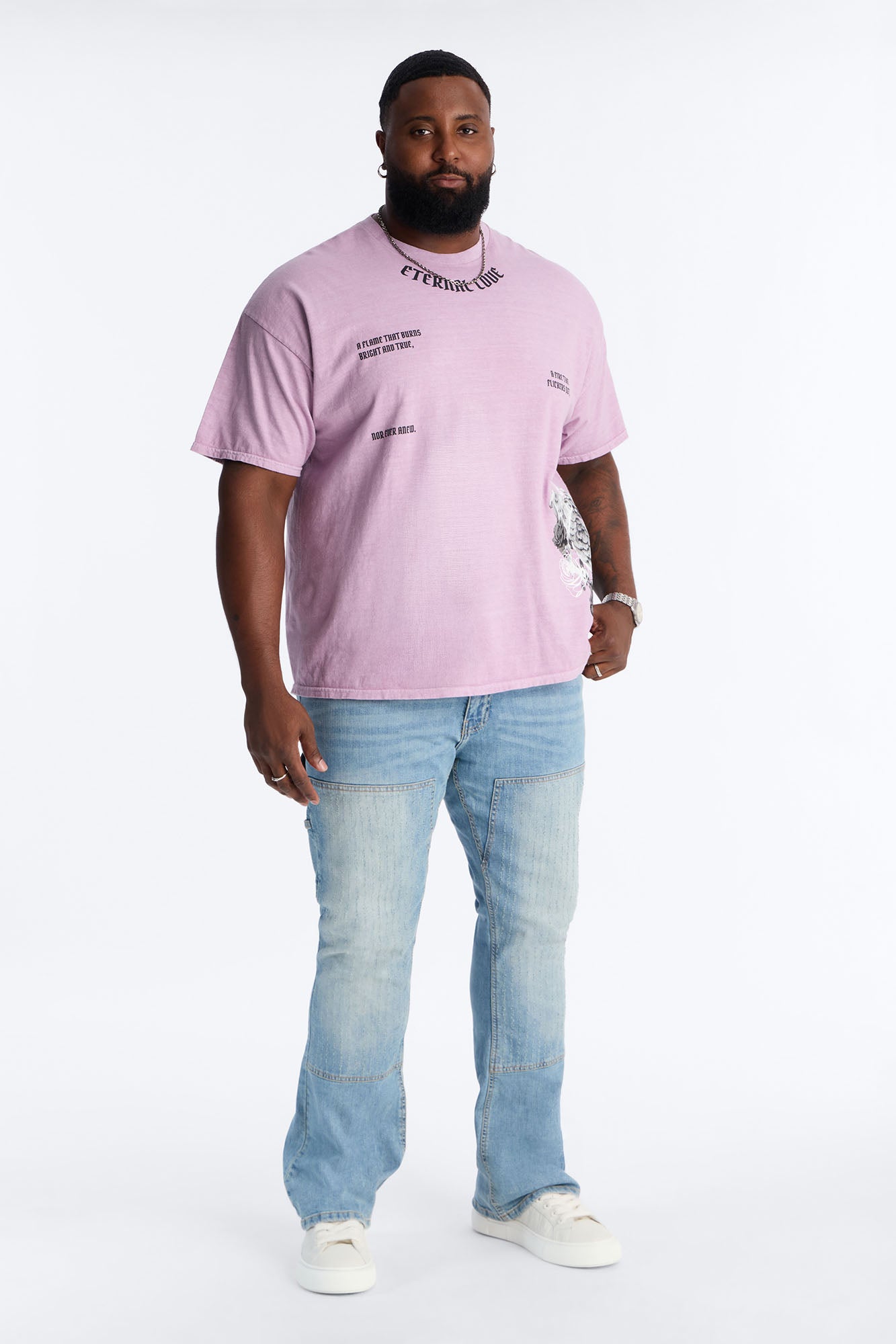 Eternal Love Oversized Short Sleeve Tee - Mauve