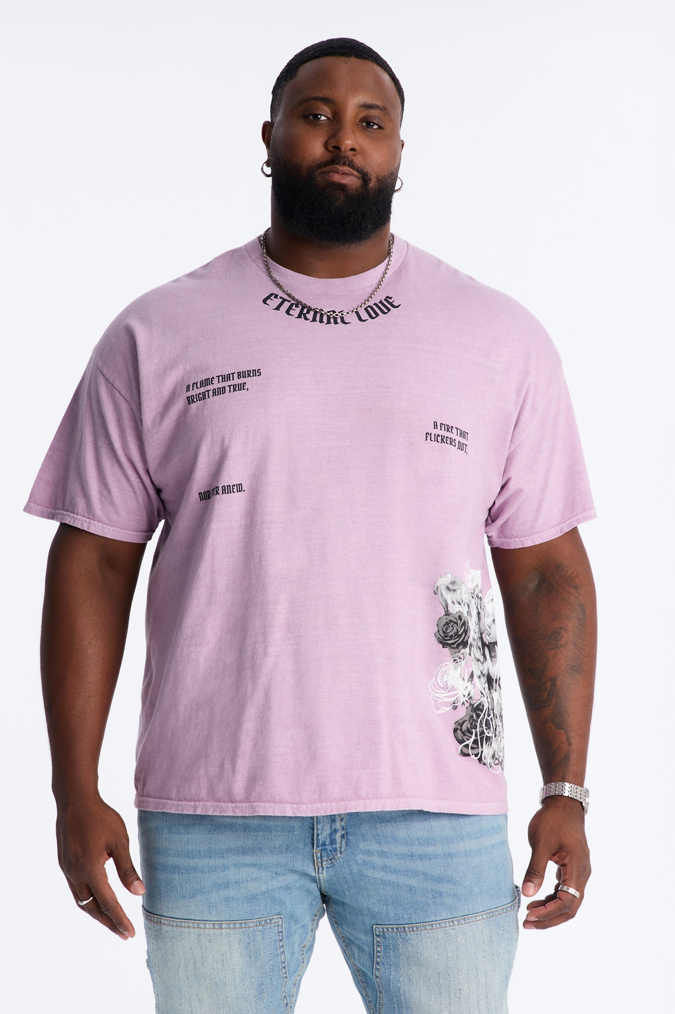Eternal Love Oversized Short Sleeve Tee - Mauve