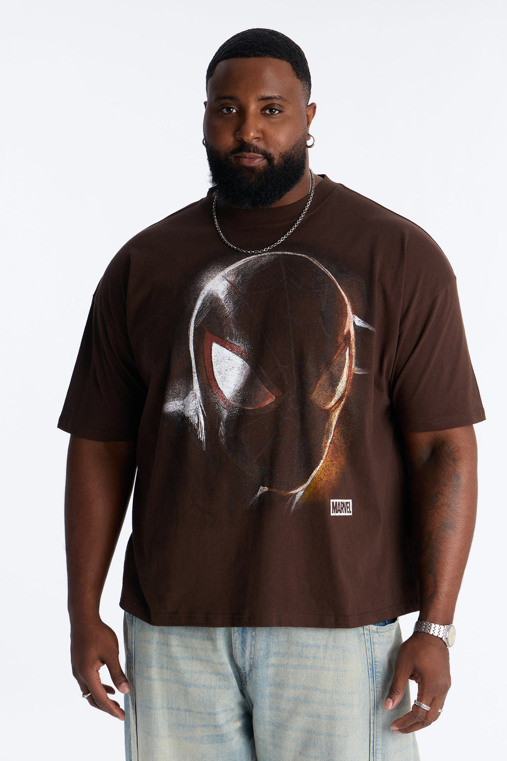 Boxy Spider Man Be Yourself Short Sleeve Tee - Brown