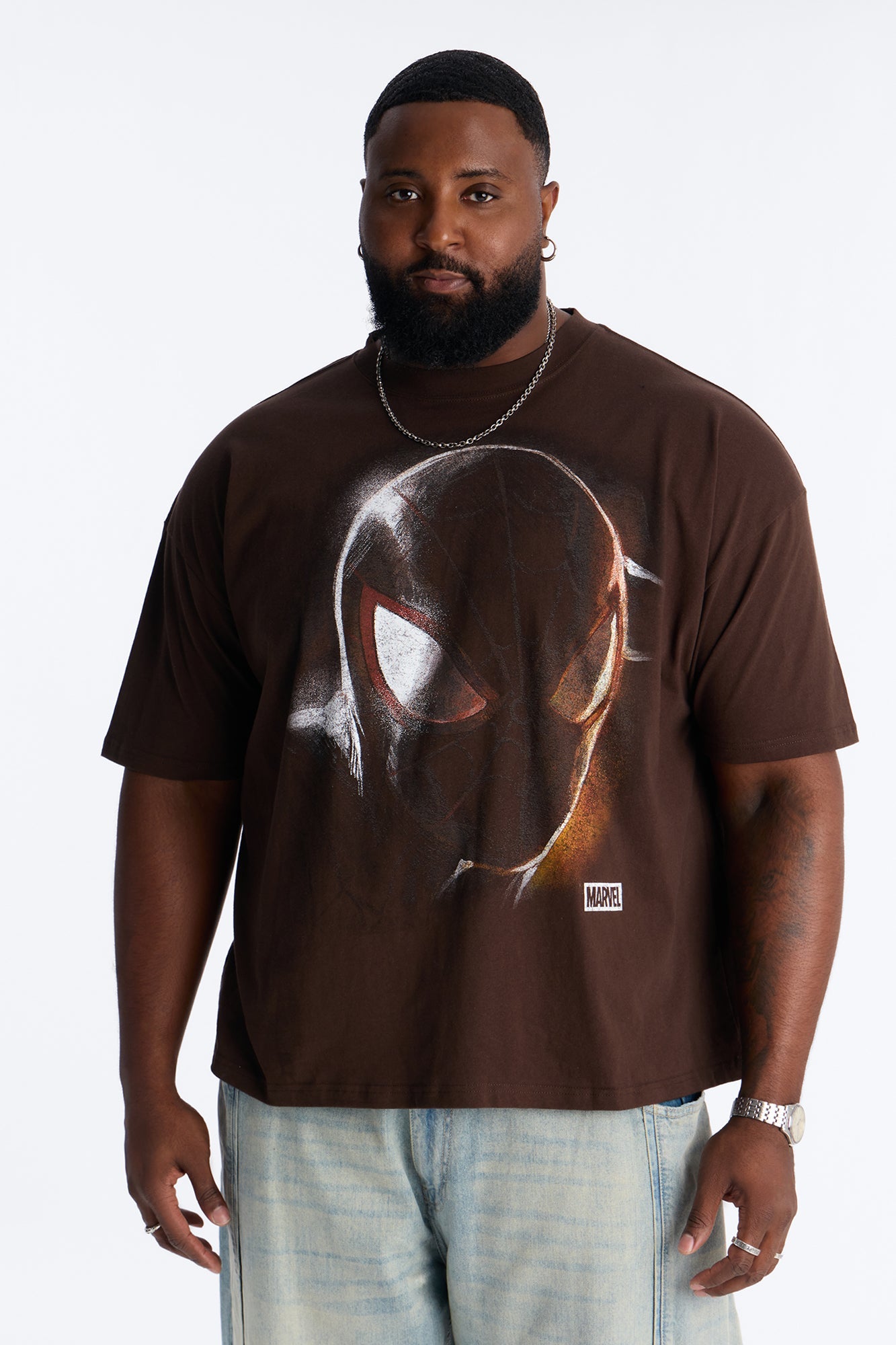 Boxy Spider Man Be Yourself Short Sleeve Tee - Brown