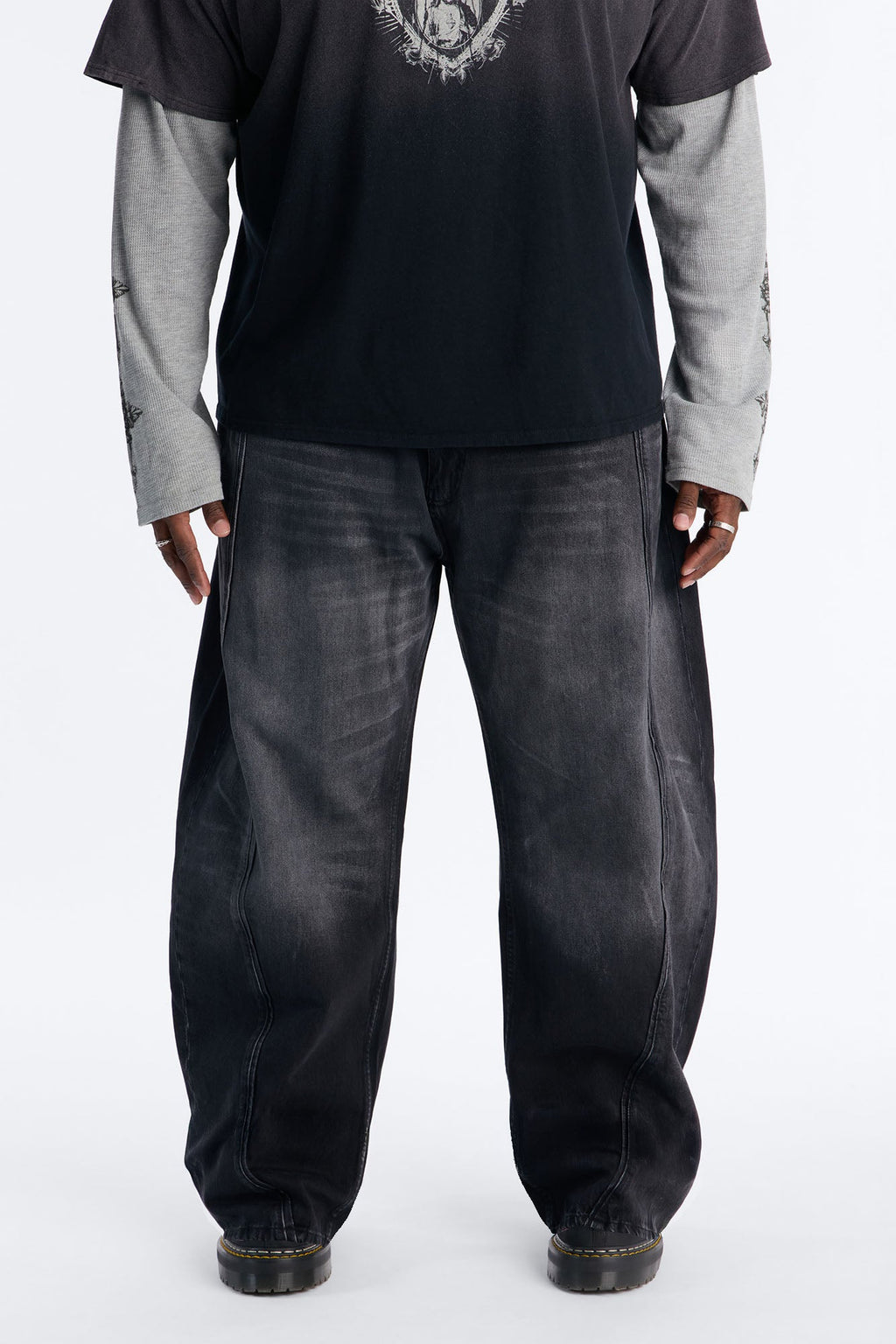 Barrel Led On Panel Jean - Black Wash