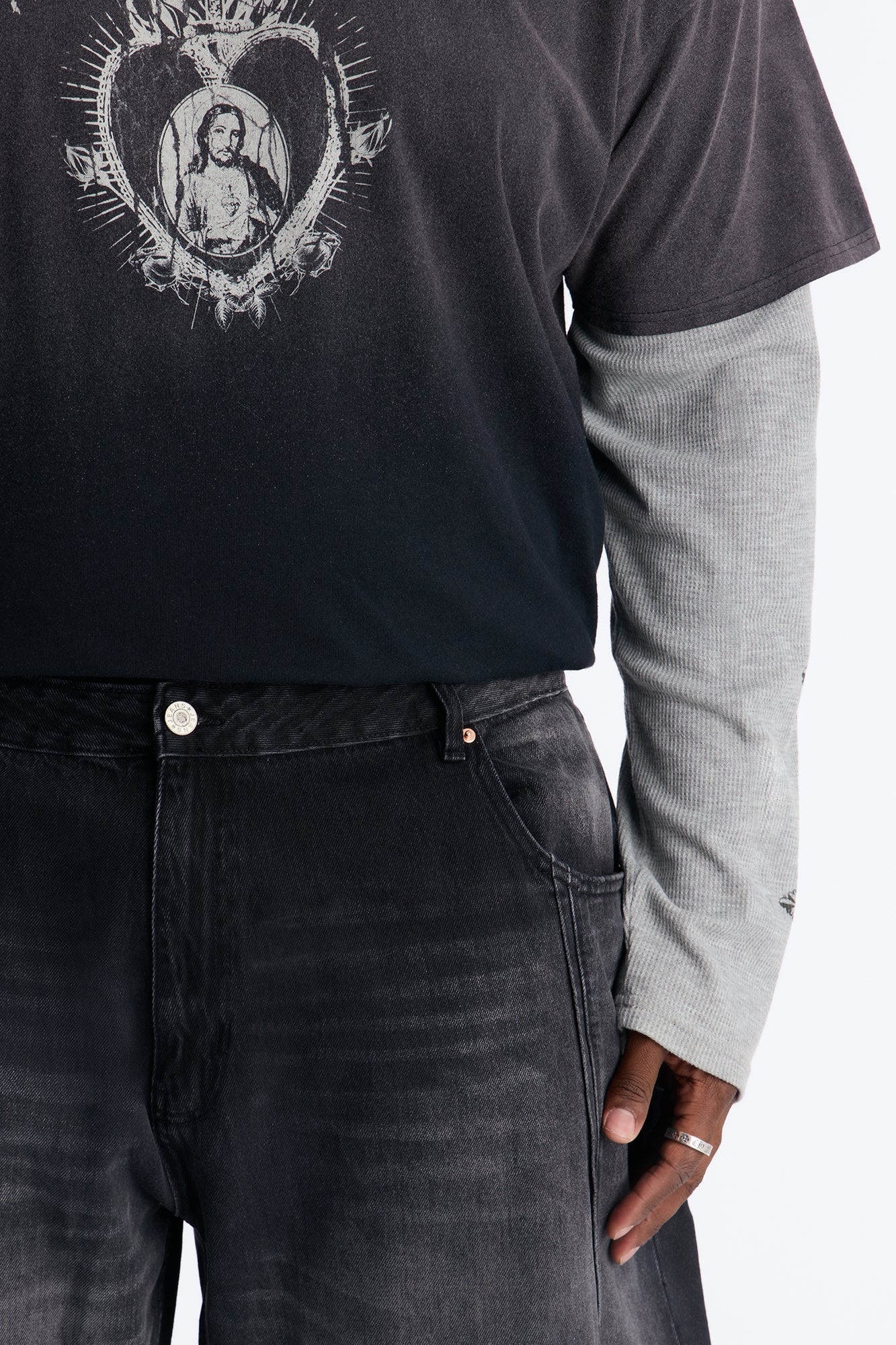 Barrel Led On Panel Jean - Black Wash