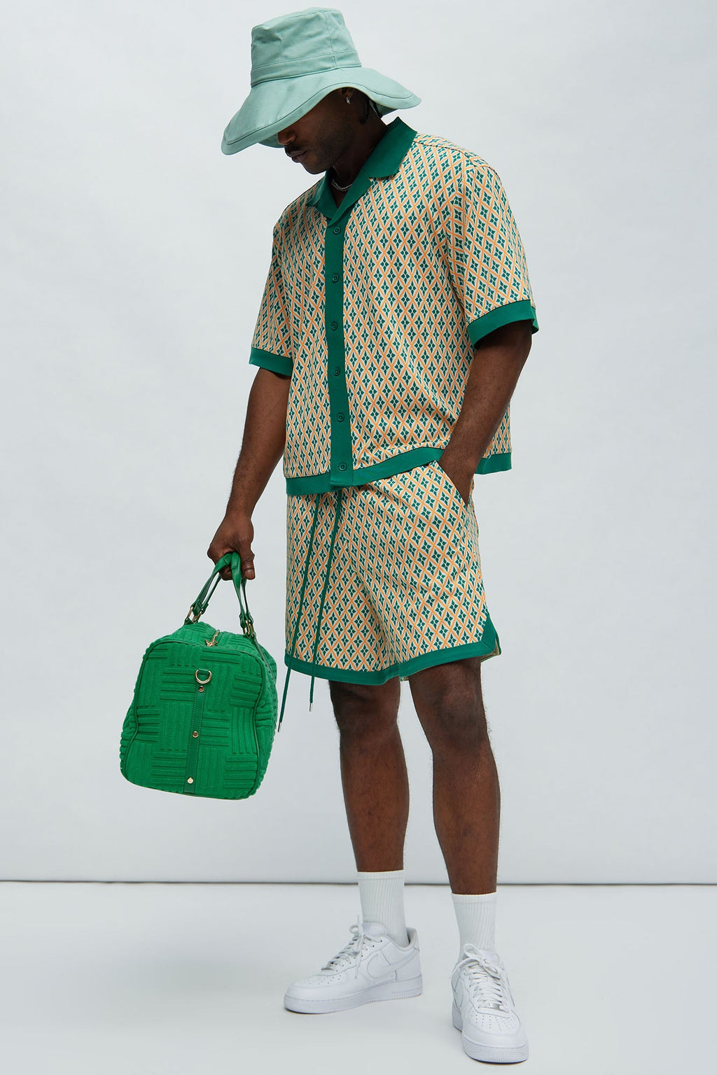 Rushmore Knit Warmup Shorts - Green/combo