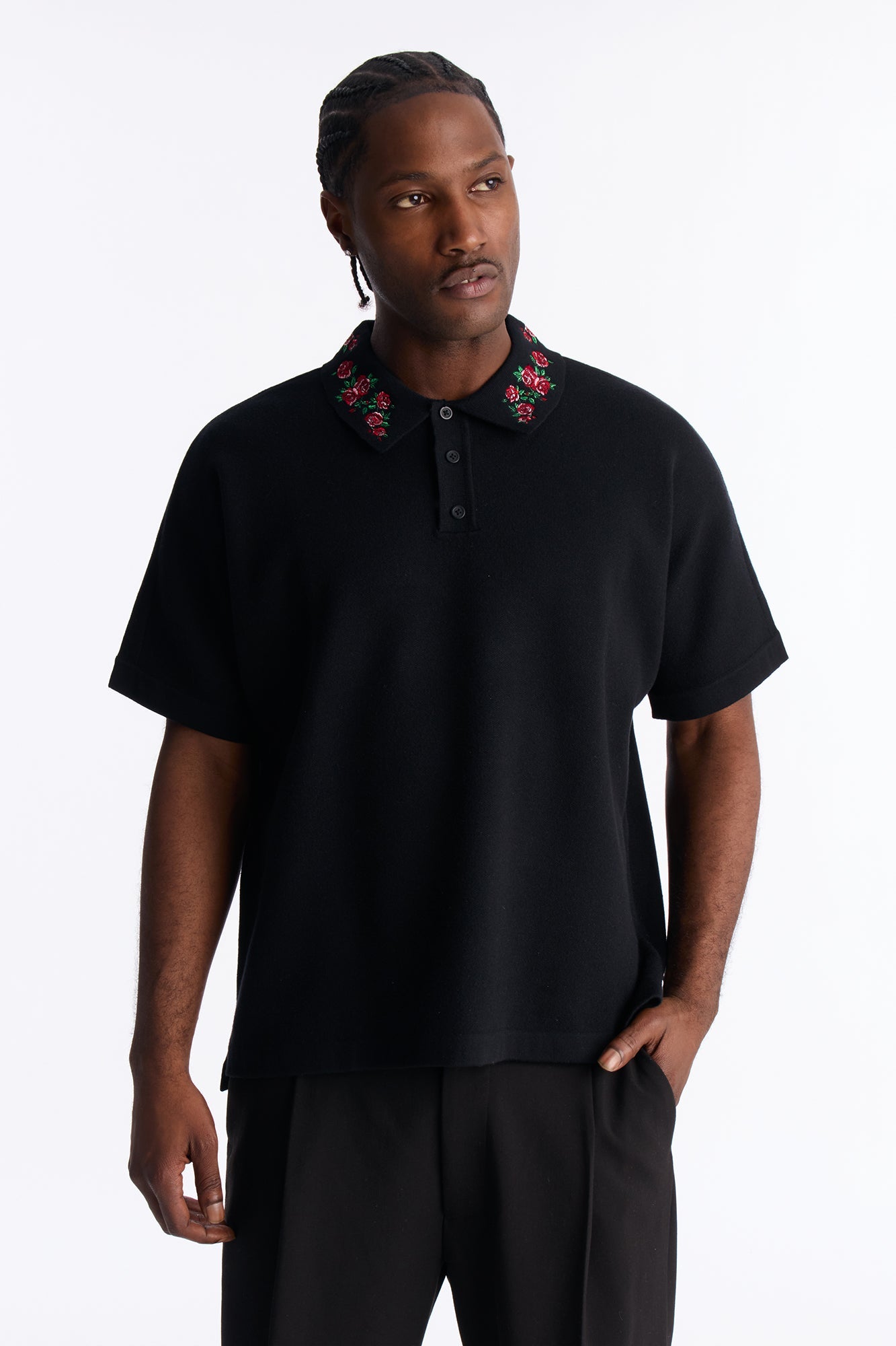Roses Are Red Polo Short Sleeve Polo - Black
