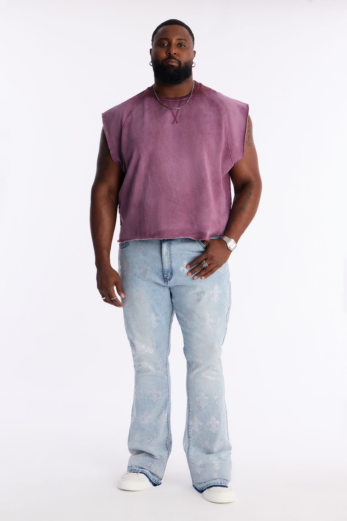 Boiler Washed Boxy Muscle Tee - Plum