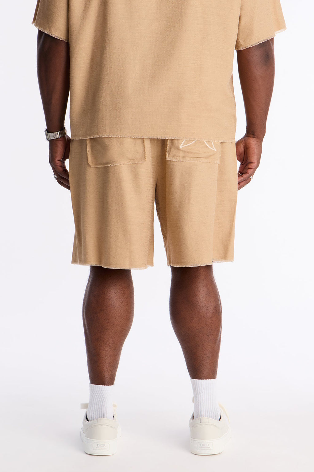 Relaxed Tropic Fearless Frayed Short - Tan