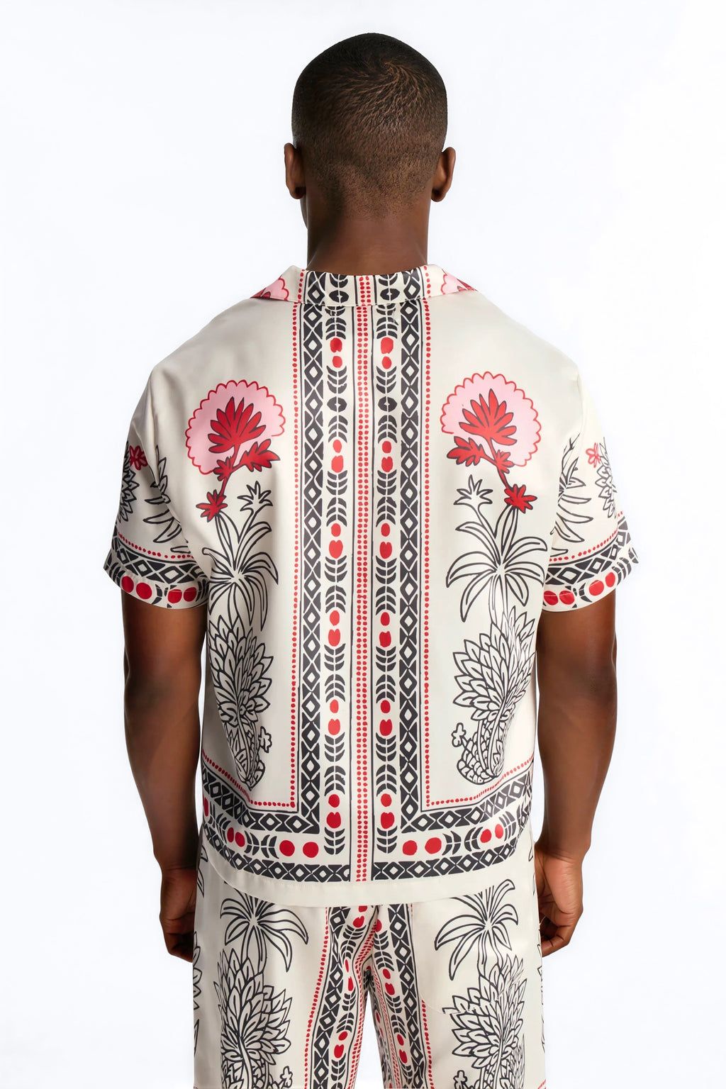 Patras Cuban Collar Button Up Shirt - White