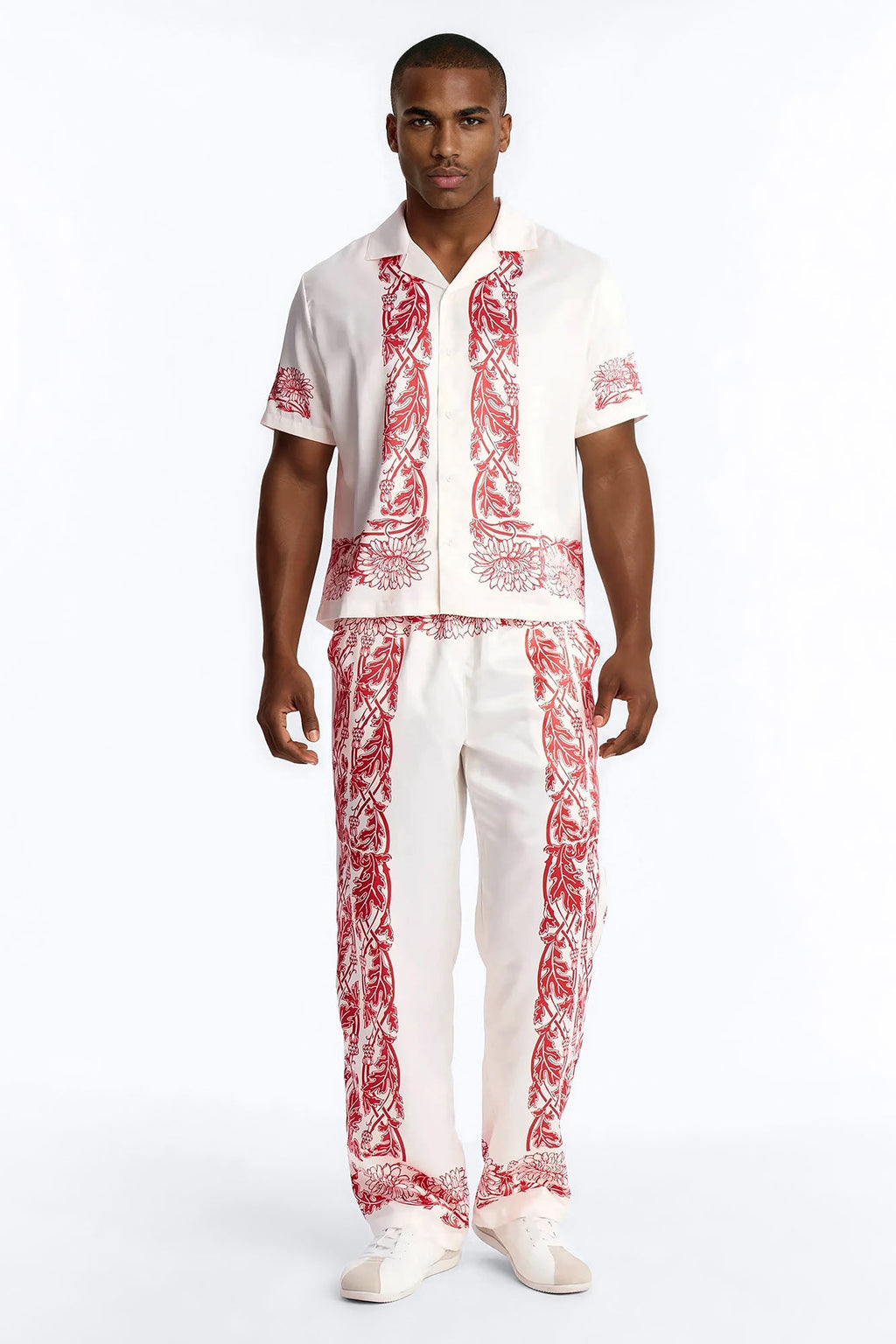 KOS Cuban Collar Button Up Shirt - White