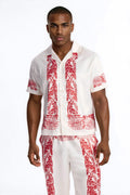 KOS Cuban Collar Button Up Shirt - White