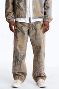 Vintage Graffiti Barrel Jeans - Vintage Wash
