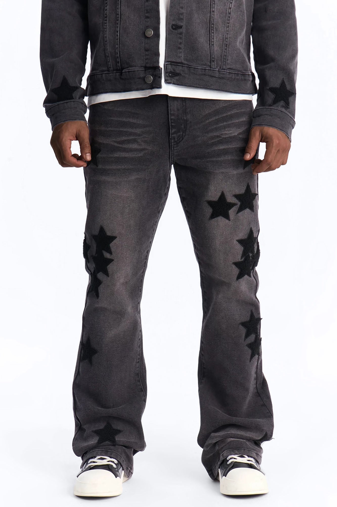 Stacked Skinny Flare Stellar Jean - Black Wash