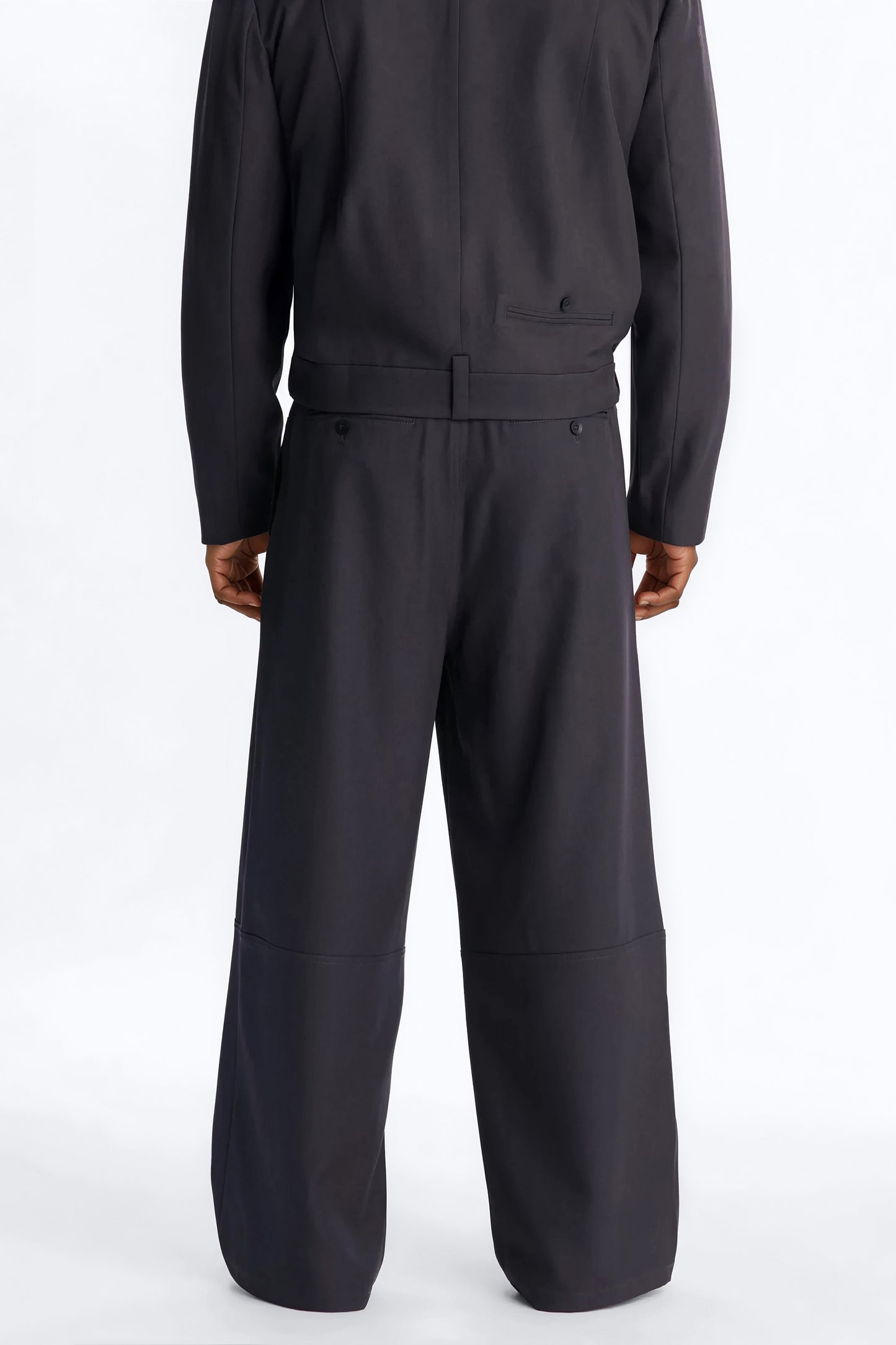 Baggy Inverted Details Trouser - Grey