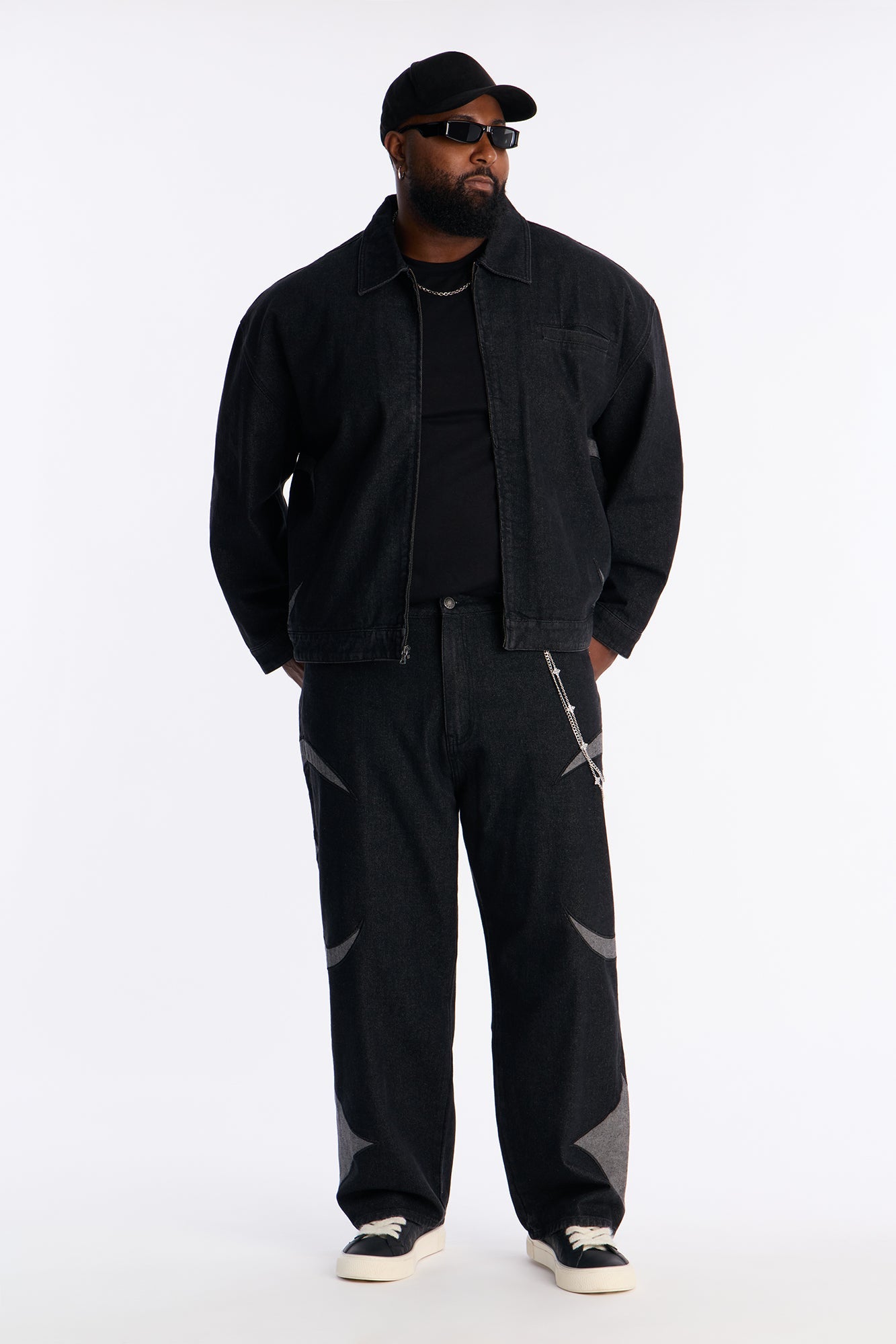 Baggy Crescent Jean - Black