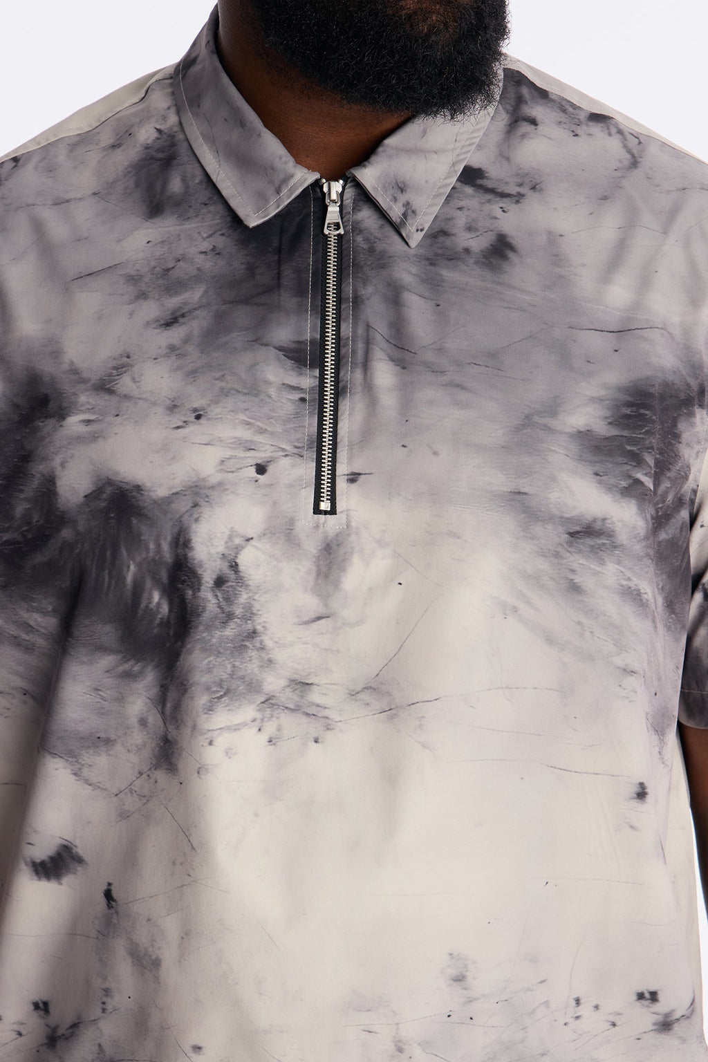Smokey Zip Polo - Grey