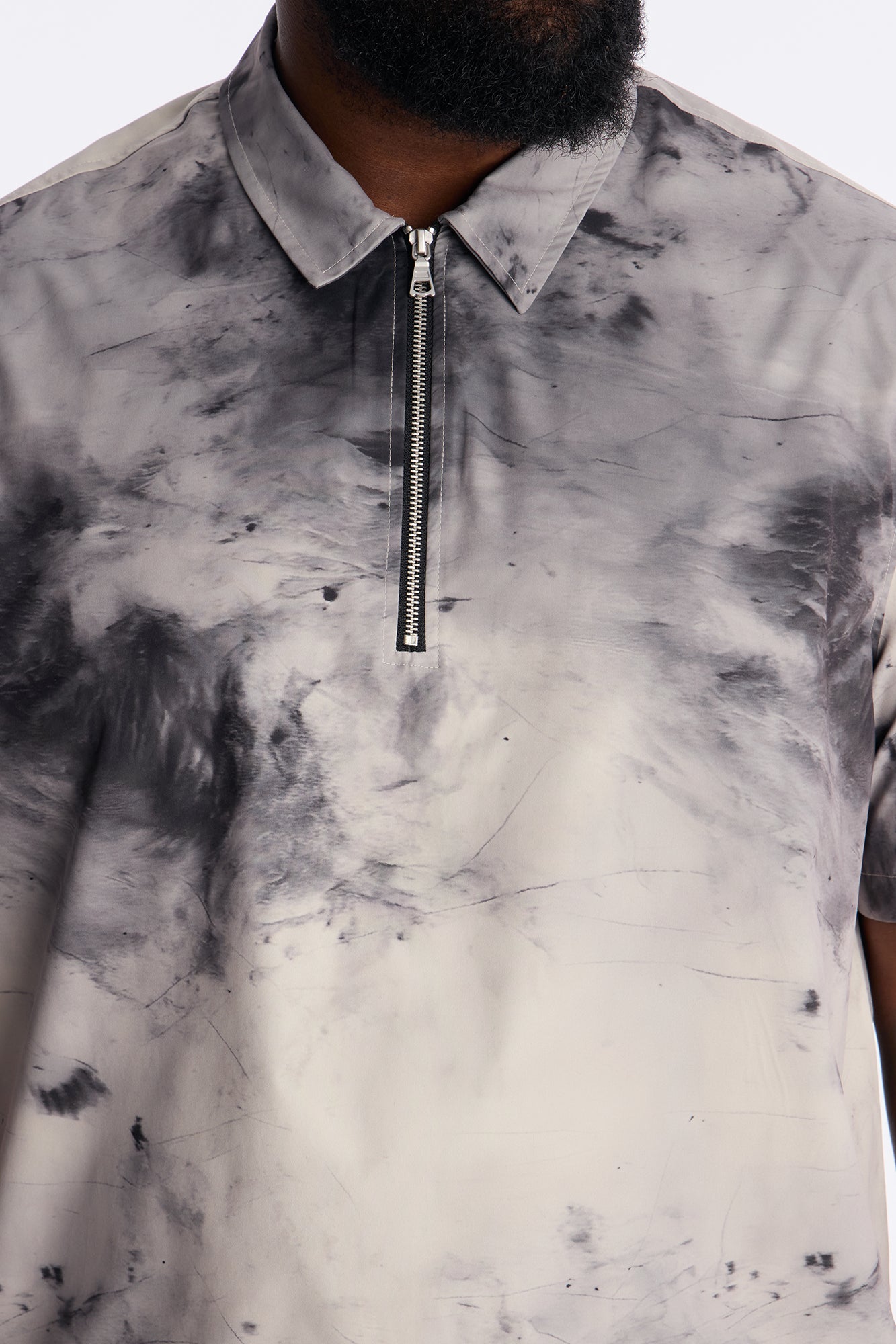 Smokey Zip Polo - Grey
