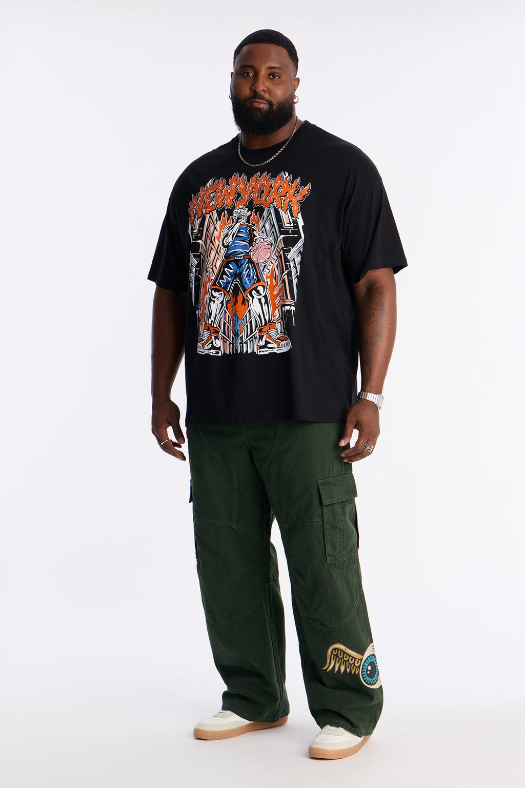 Von Dutch Baggy Flying Eyeball Jean - Green
