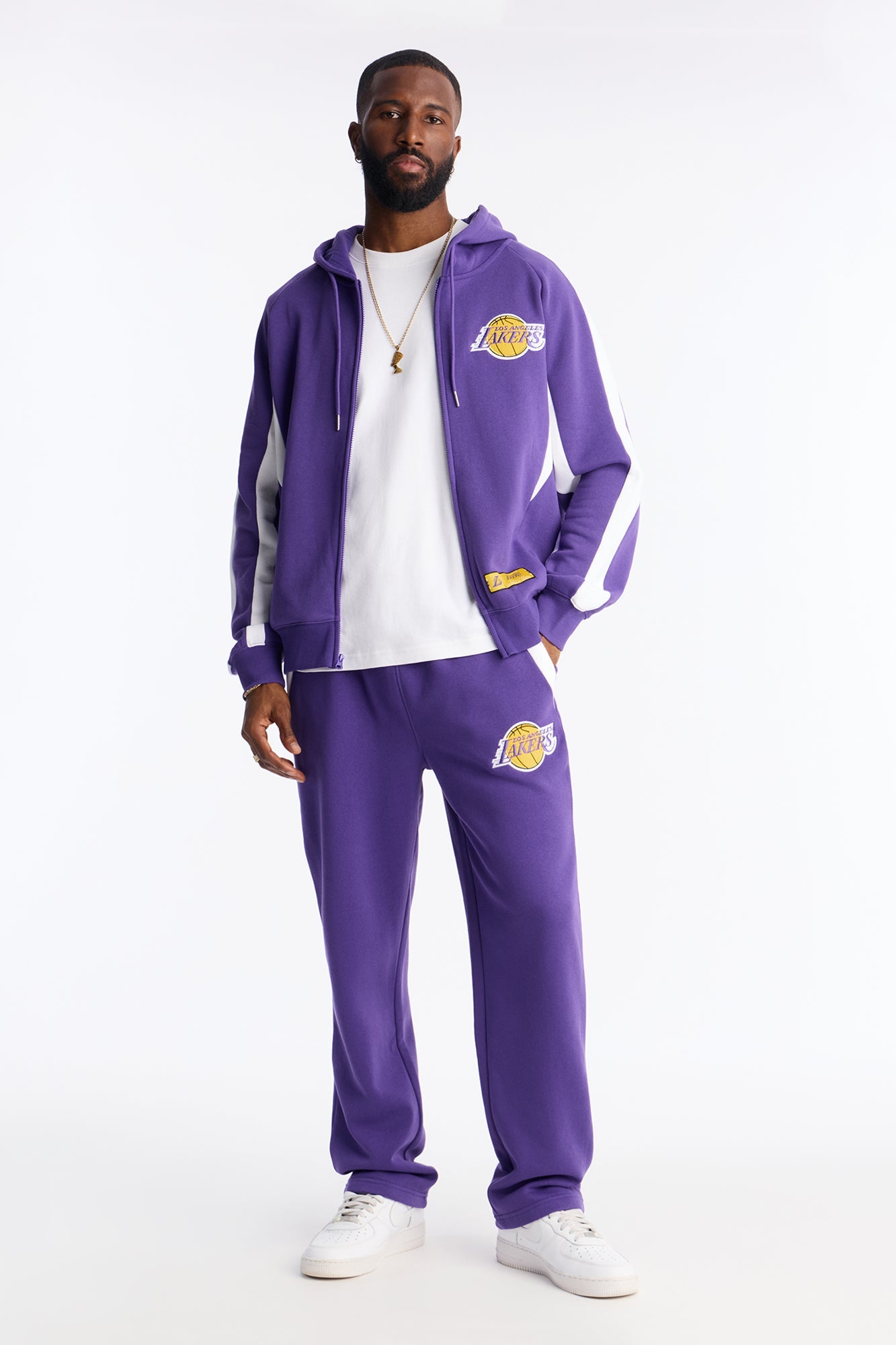 Lakers Wavey Wide Sweatpants - Purple