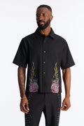 Genesis Origin Embellished Button Up Shirt - Black