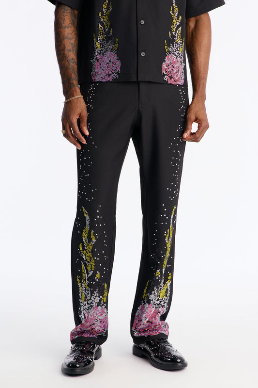 Straight Genesis Origin Embellished Trouser - Black