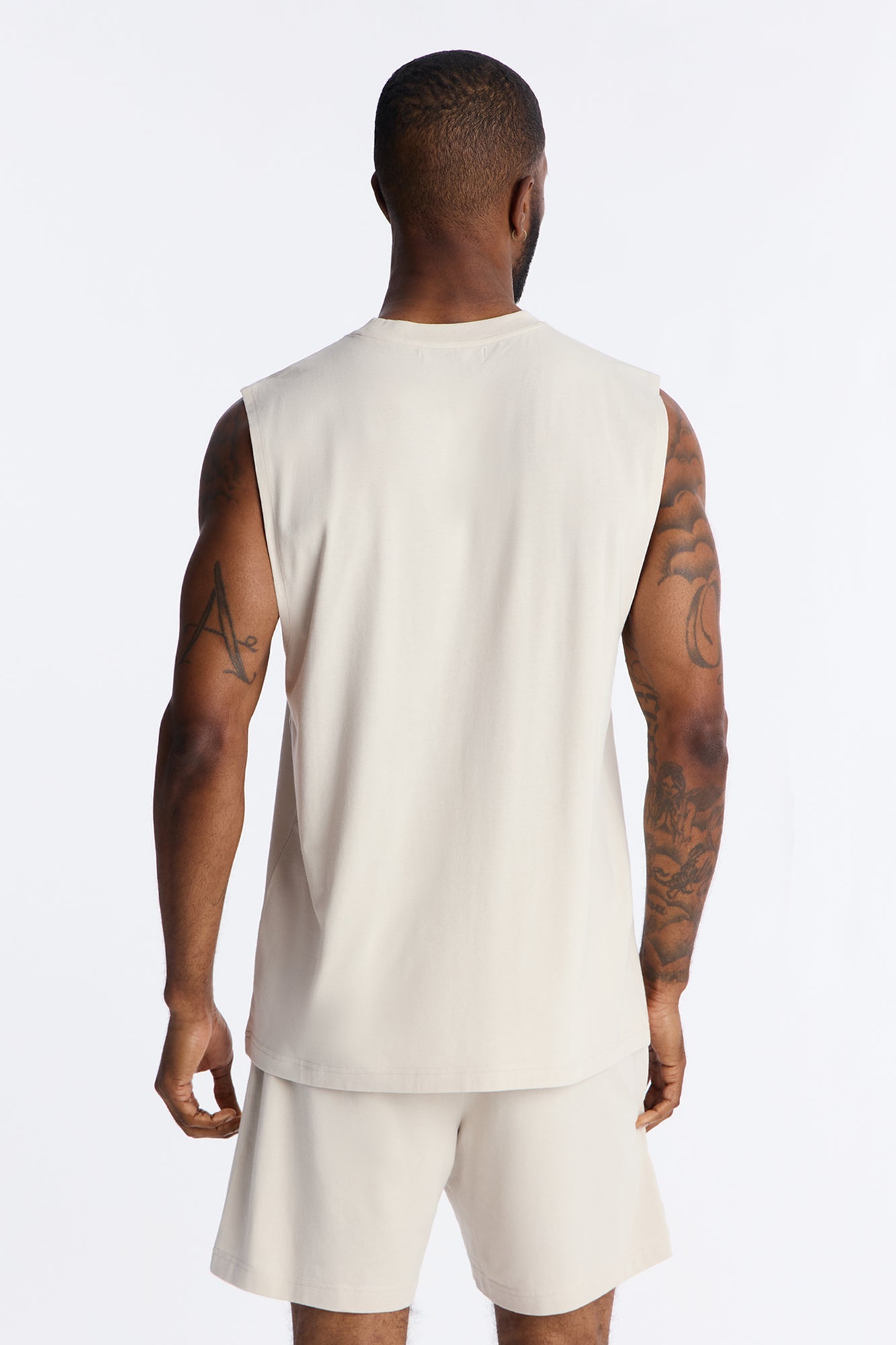 Essential Modal Lounge Sleeveless Muscle Tee - Stone