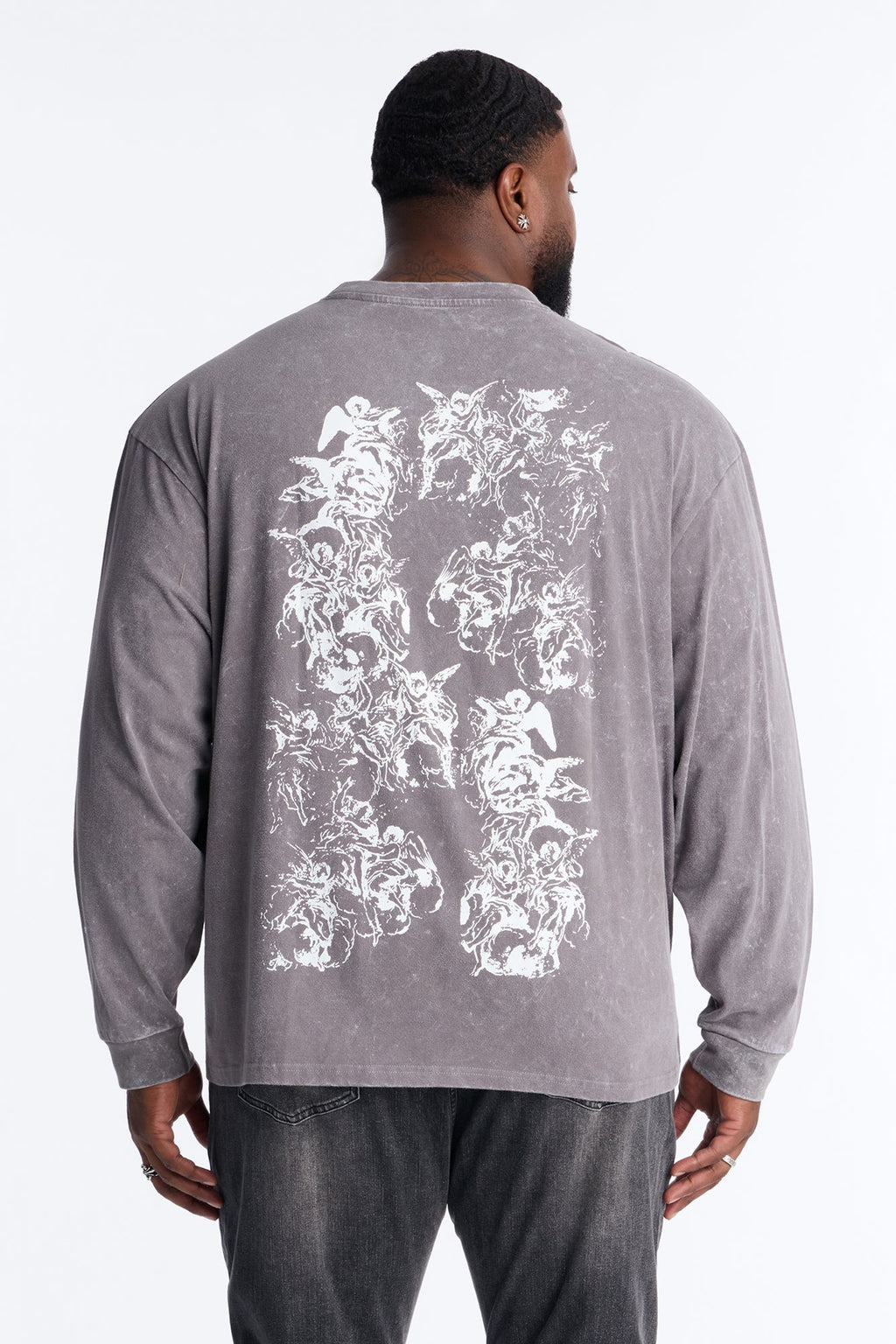Divine Messenger Long Sleeve Tee - Charcoal