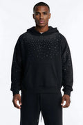 Dime Rhinestone Pearl Oversized Hoodie - Black