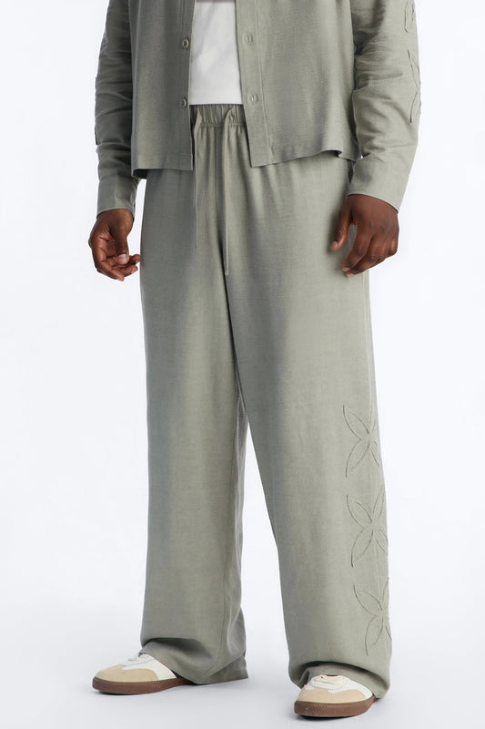 Wide Leg Tropical Fearless Pant - Sage