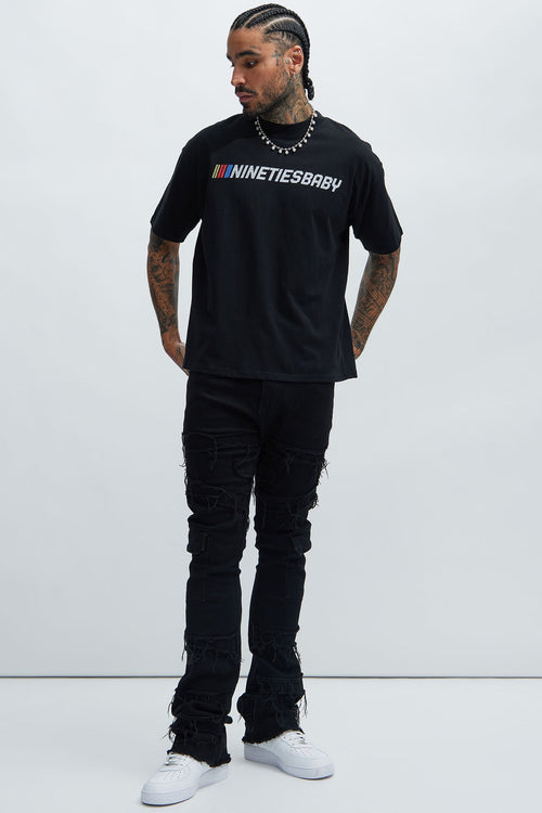 90's Till Infinity Oversized Short Sleeve Tee - Black