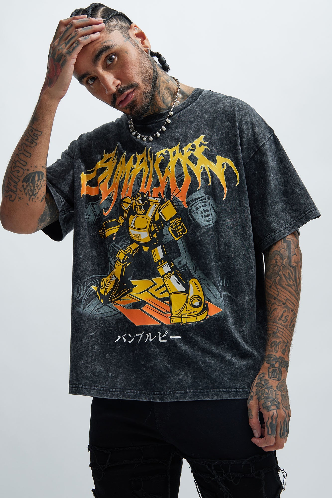 Transformers Bumblebee Oversized Short Sleeve Tee - Black
