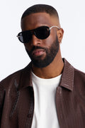 Retro Appeal Aviator Sunglasses - Black/Silver