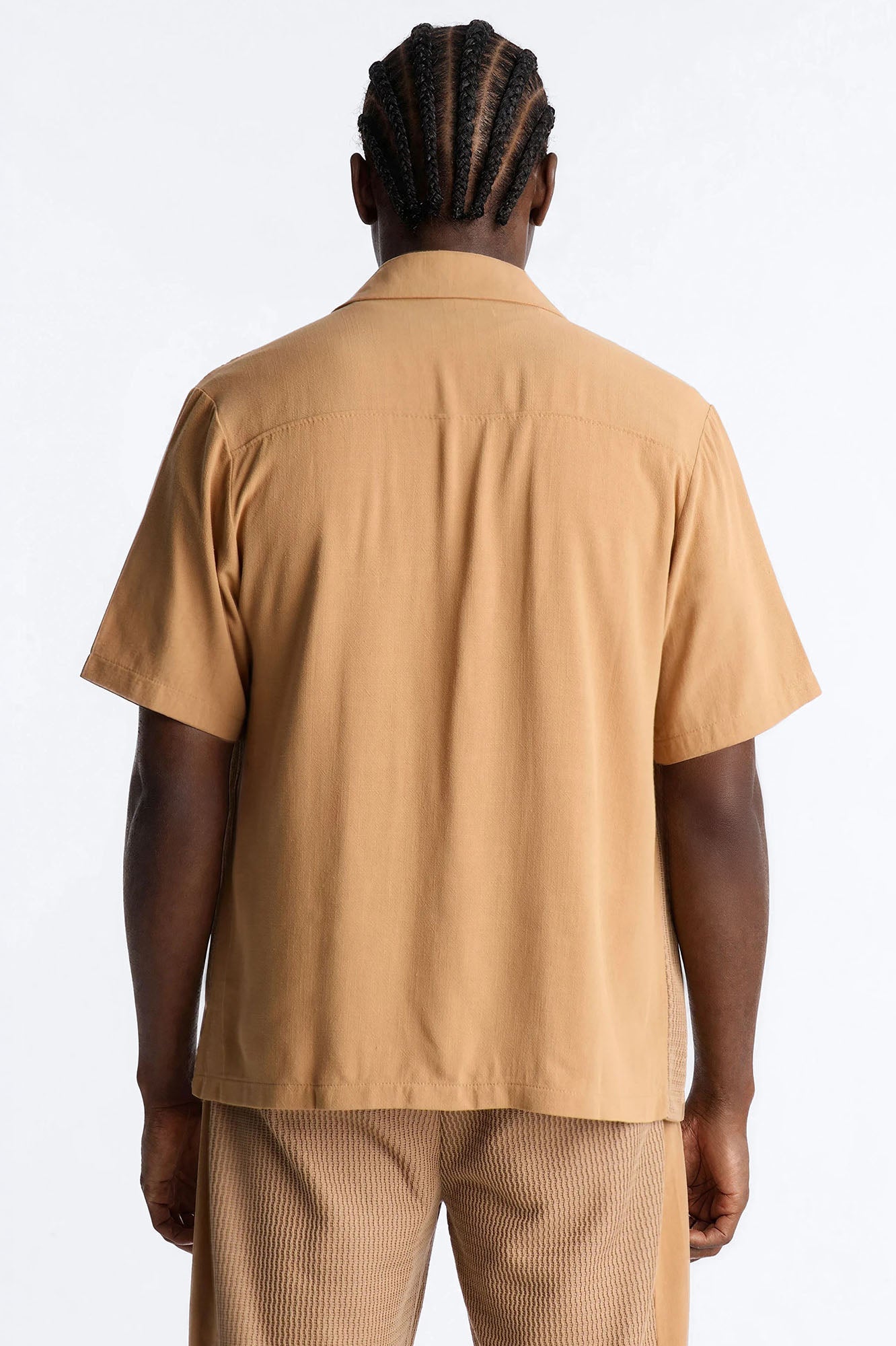 Brookfield Flow Cuban Collar Button Up Shirt - Tan
