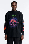 Space Jam Monstars Chrome Premium Long Sleeve Shirt - Black