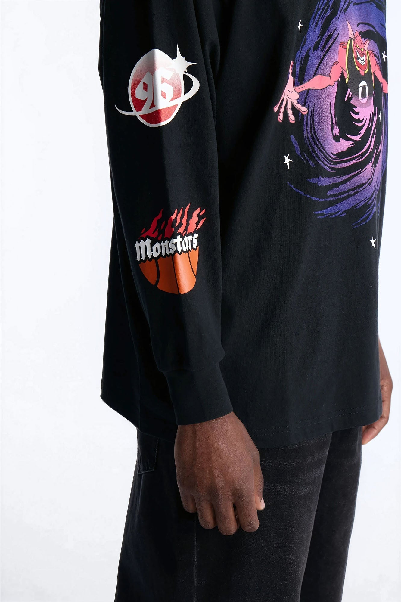 Space Jam Monstars Chrome Premium Long Sleeve Shirt - Black